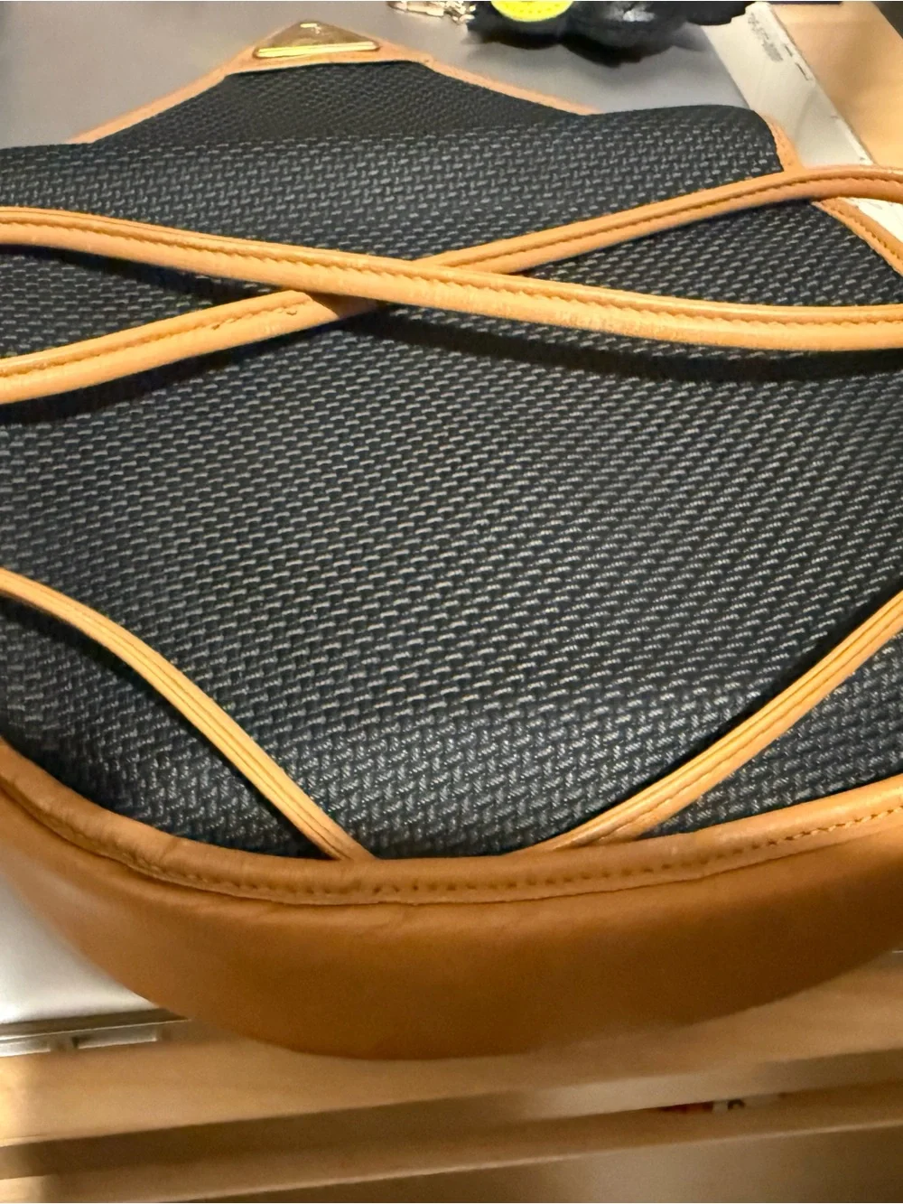 Yves Saint Laurent Black and Tan Crossbody Bag